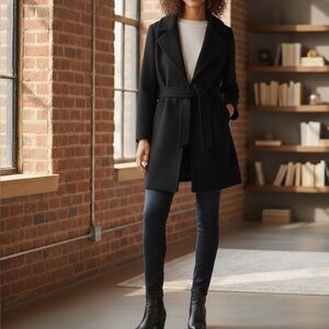 Calvin Klein Women's Elegant Black Trench Coat